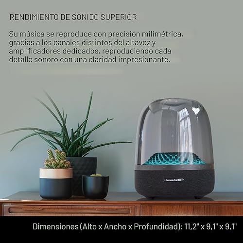 Miniatura 4 de Harman Kardon Aura Studio 4 - Altavoz Bluetooth para el hogar - Rendimiento de sonido superior - 5 temas de iluminación con efecto diamante -