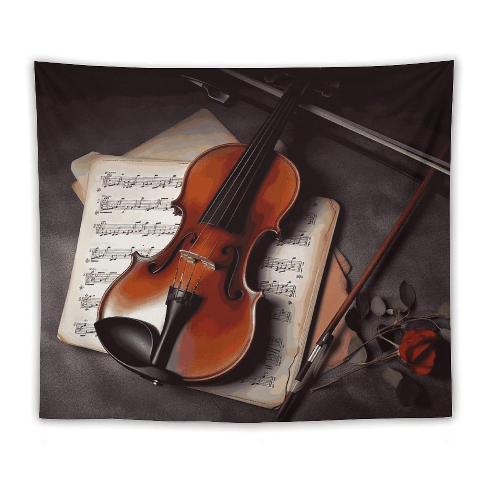 LDGSUPH Violin Sheet Music_78030672 Tapestry Wall Hanging Decor Anti-fading Aesthetic Wall Tapestries Fashion Wall Blanket Decor Modern Wall Art Tapestry for Bedroom Home Decor 50"x60"