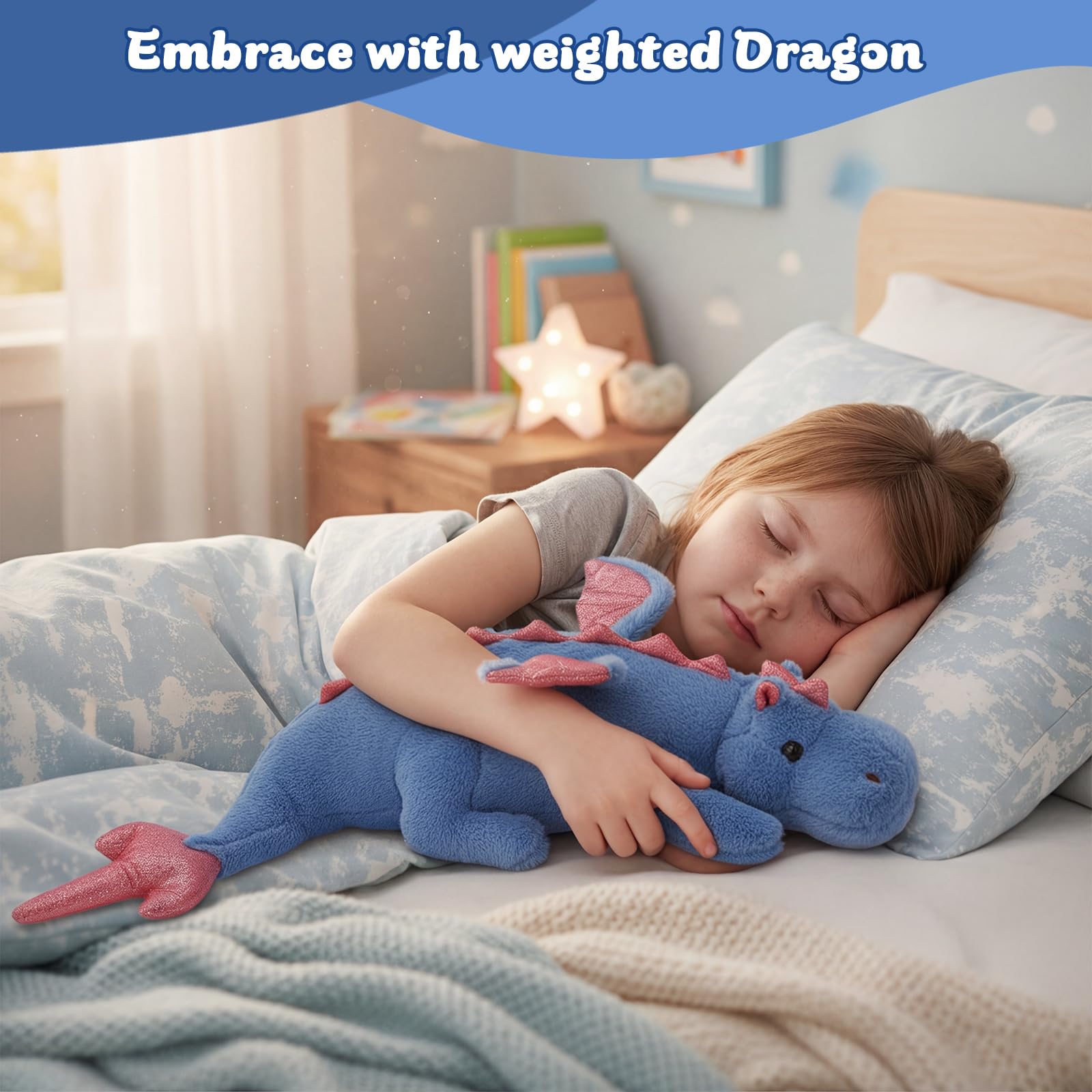 Amazon.com: YOUBLEK 27 英吋(約69.8 公分) 2 磅(約0.9  公斤)加重填充動物,可愛的毛絨龍,加重玩具恐龍玩具,適合兒童成人禮物或裝飾: 玩具和遊戲
