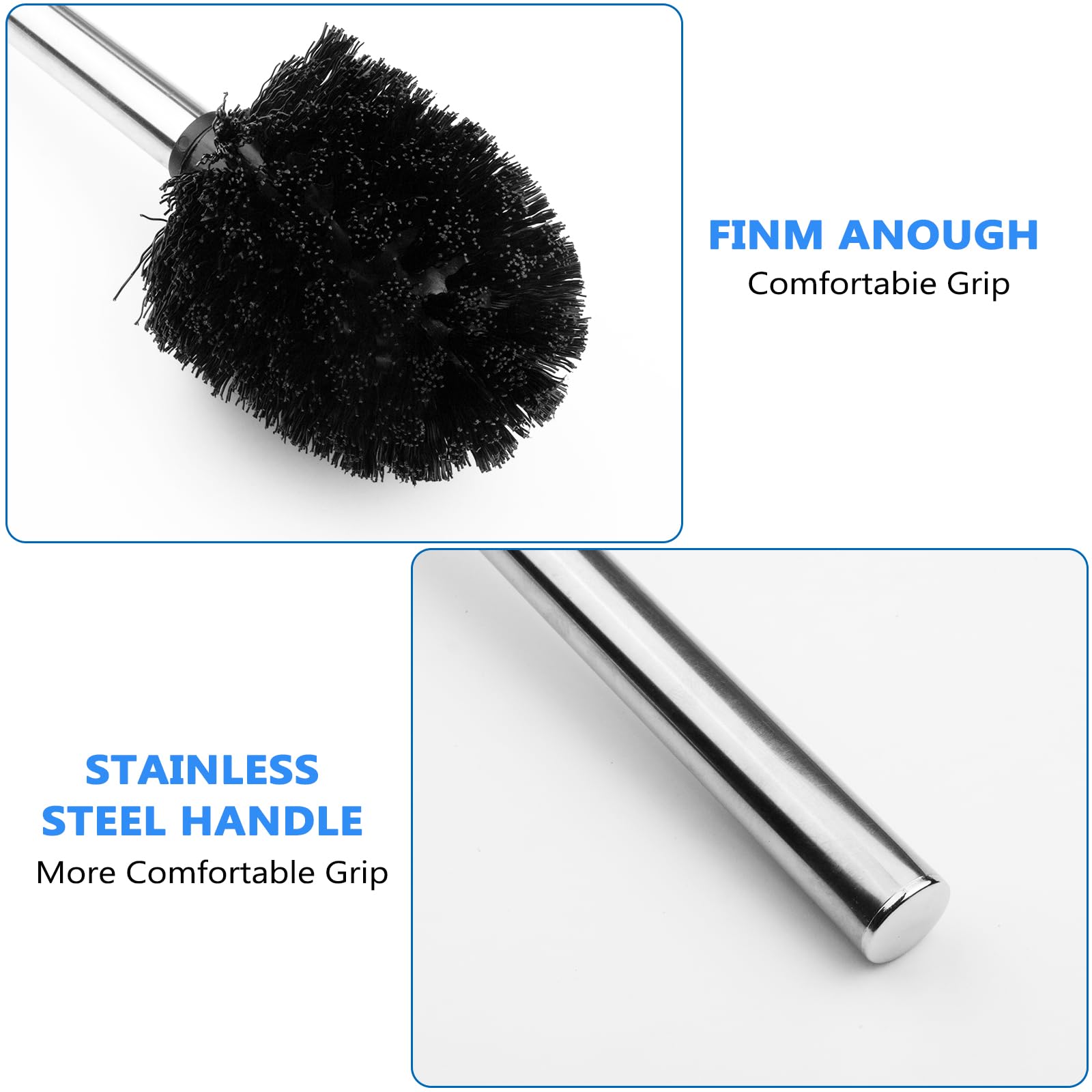 Brosse WC Noire Avec Manche Inox - Lot De 2, Pour Hôtels Et Maisons - 5