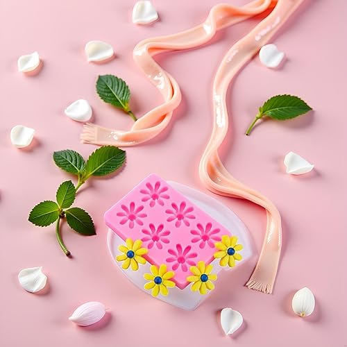 Miniatura 6 de Moldes de silicona de margarita y crisantemo, formas de flores multiusos para decoración de pasteles, fabricación de chocolate y manualidades de