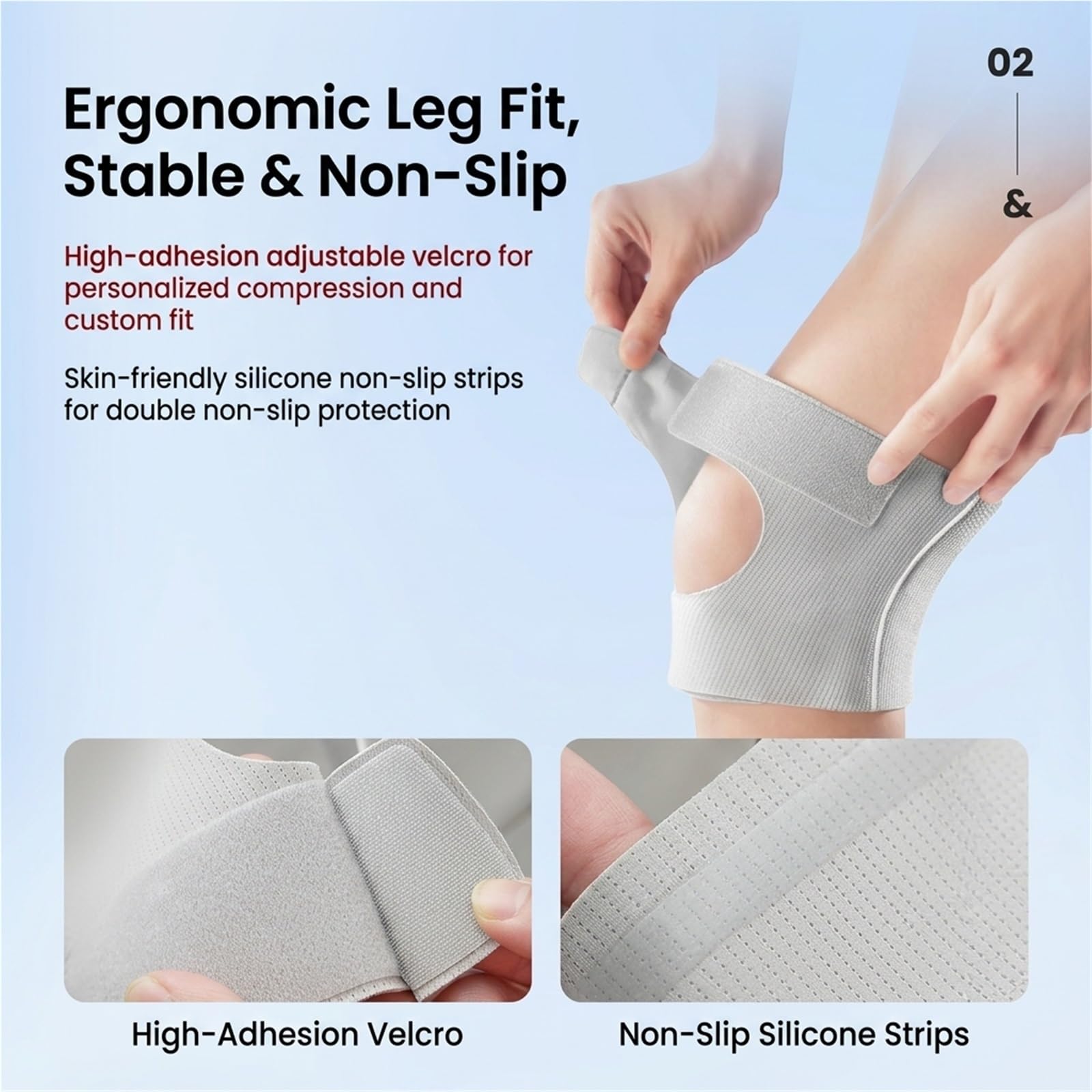 Kniebandage für Damen und Herren, verstellbarer Patellasehnenriemen, Kompressions-Kniebandage zur Linderung von Gelenkschmerzen, Arthritis, Meniskusriss, geeignet für Laufen, Sport und Fitnessstu