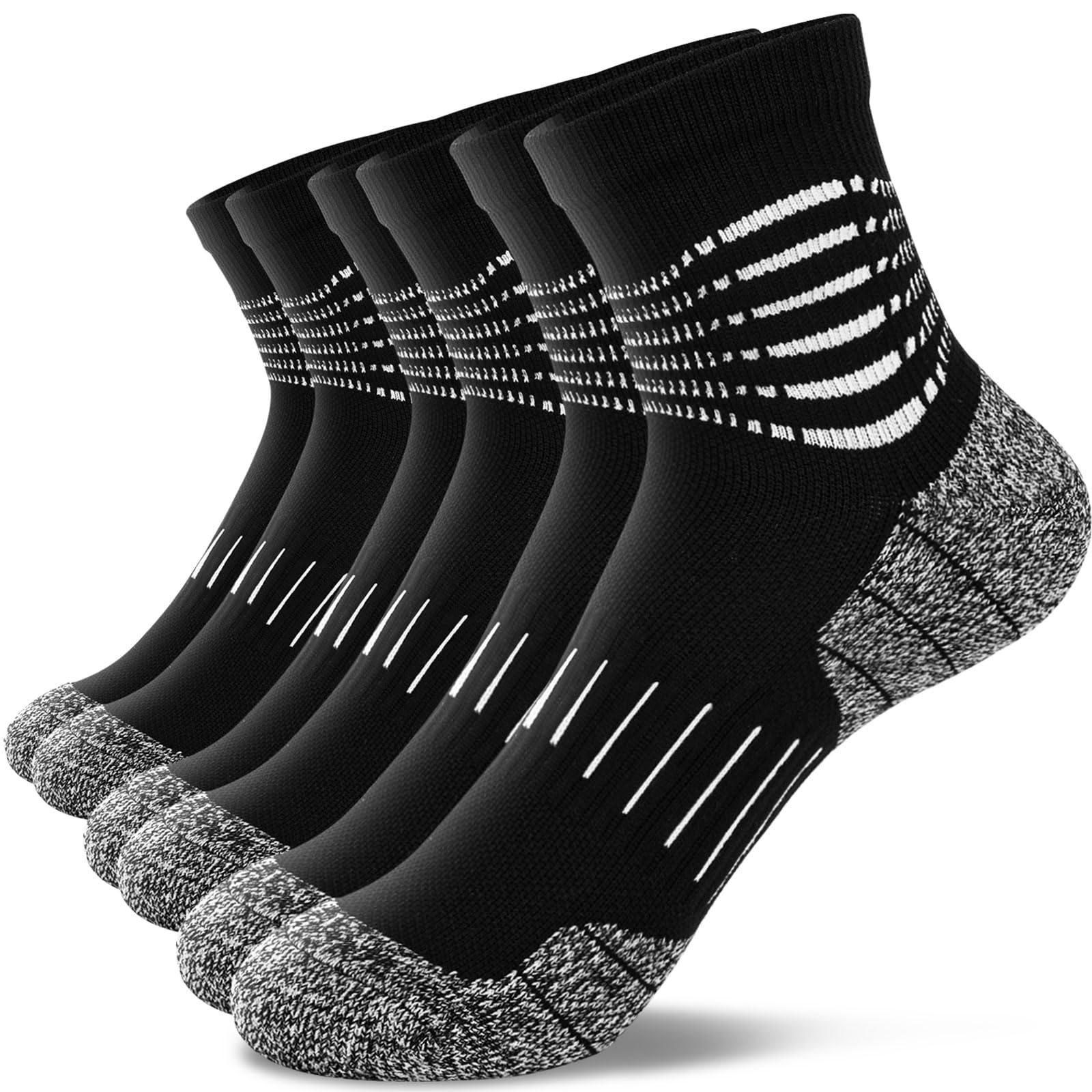 Ankle Compression Socks for Men Athletic Running Socks with Cushioned Support 3/5 Pairs-image-15