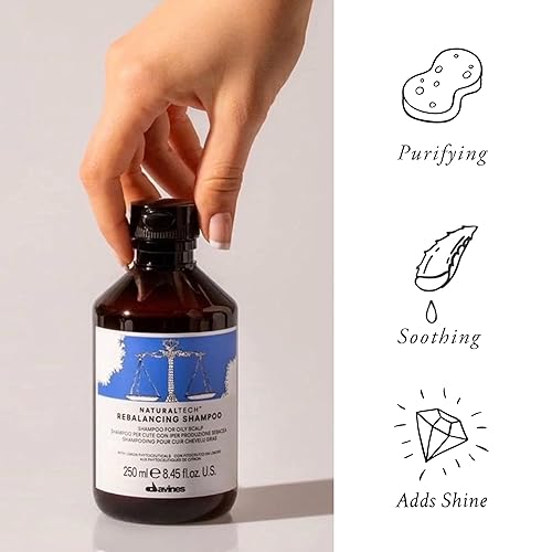 Miniatura 3 de Davines Champú reequilibrante Naturaltech, limpia suavemente el cuero cabelludo mientras ayuda con el exceso de producción de sebo, añade brillo