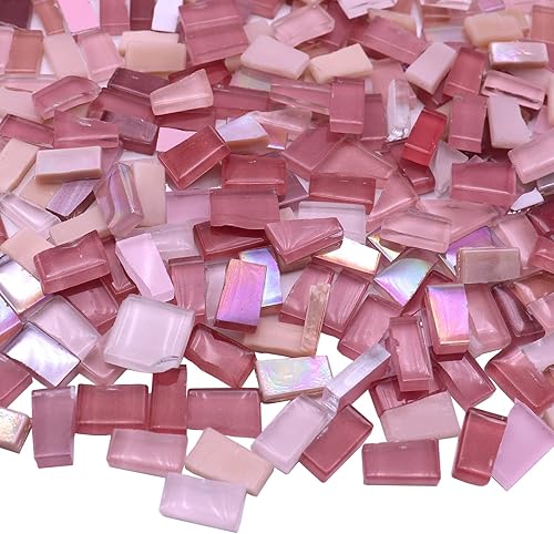 Vista 15 de LITMIND Azulejos de mosaico de vidrio irregulares mixtos morados para manualidades de arte, suministros de fabricación de mosaicos de 9 onzas, kits