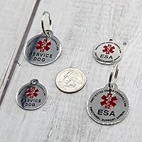 Vista 4 de Animal de apoyo emocional grabado (ESA) personalizado con 4 líneas de identificación grabada personalizada de acero inoxidable esmaltado, pequeño