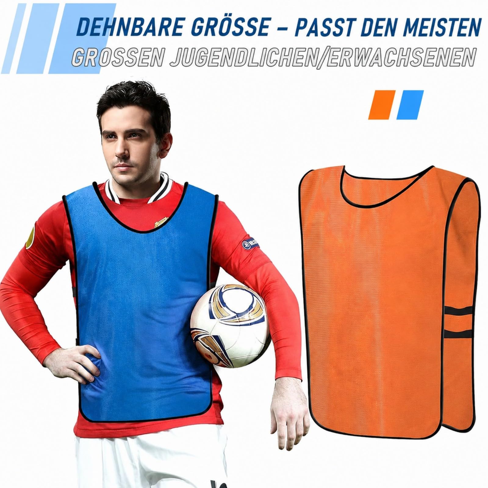 24er Pack Scrimmage-Trainingswesten, Fussball Leibchen, Trainingsleibchen, Team-Übungswesten, Übungstrikots, sportliche Pinnies für Jugendliche