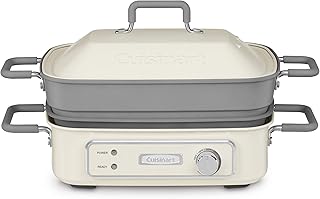Cuisinart GR-M3 STACK5 Multifunctional Grill, 12.0"(L) x 9.0"(W) x 6.0"(H), Off-White