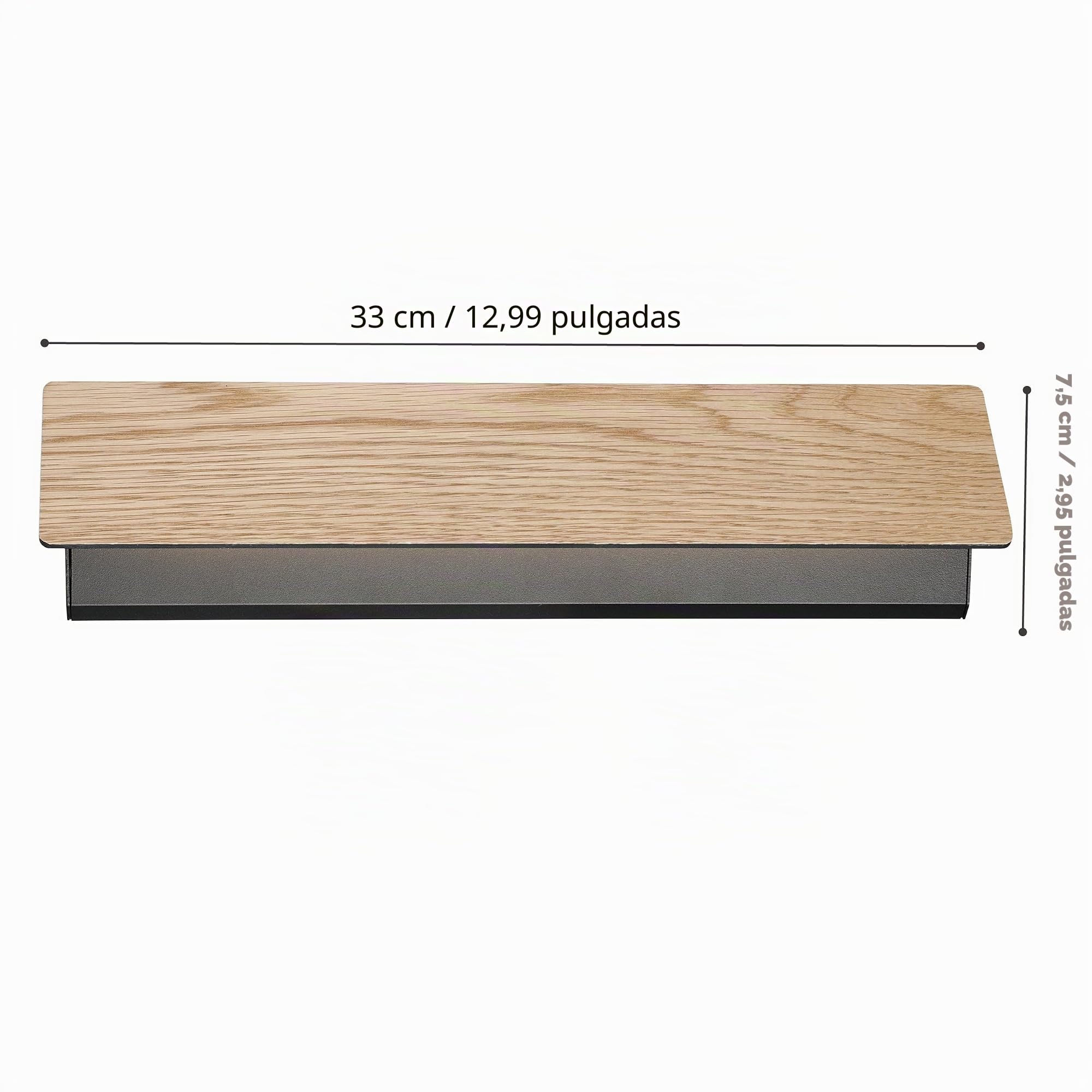 Eglo LED de pared Zubialde, aplique de pared de roble | para la iluminación indirecta, luz de madera y metal en negro para pasillo, blanco cálido, certificado FSC