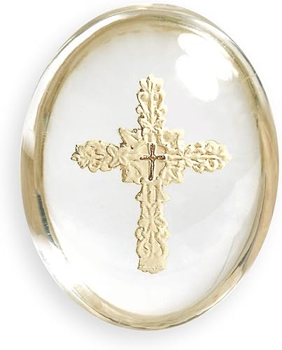 Angelstar 8745 Cross Worry Stone, 1-12 pulgadas, beige, transparente Angelstar 8745 Cross Worry Stone, 1-12 pulgadas, beige, transparente