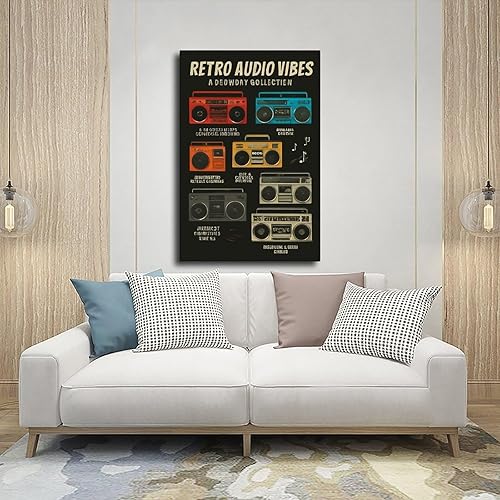 Miniatura 5 de Retro Audio Vibes - Una colección Boombox de los años 80 y 90 - Póster impreso en lienzo para pared, para el hogar, escuela, oficina, decoración,