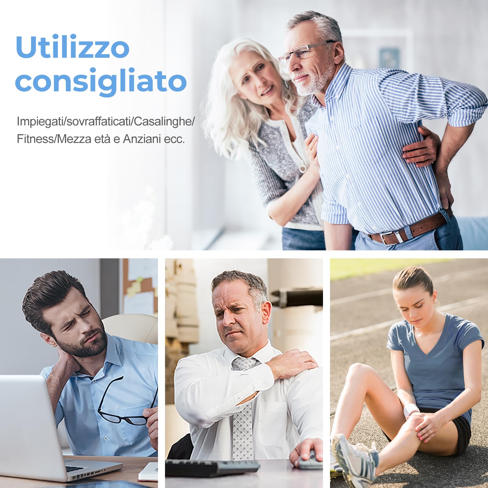 AUVON Elettrostimolatore Muscolare, TENS Elettrostimolatore a Doppio Canale con 20 Modalità e 10 pezzi di Elettrodi TENS con Design Brevettato per Alleviare il Dolore a Schiena, Collo e Spalle