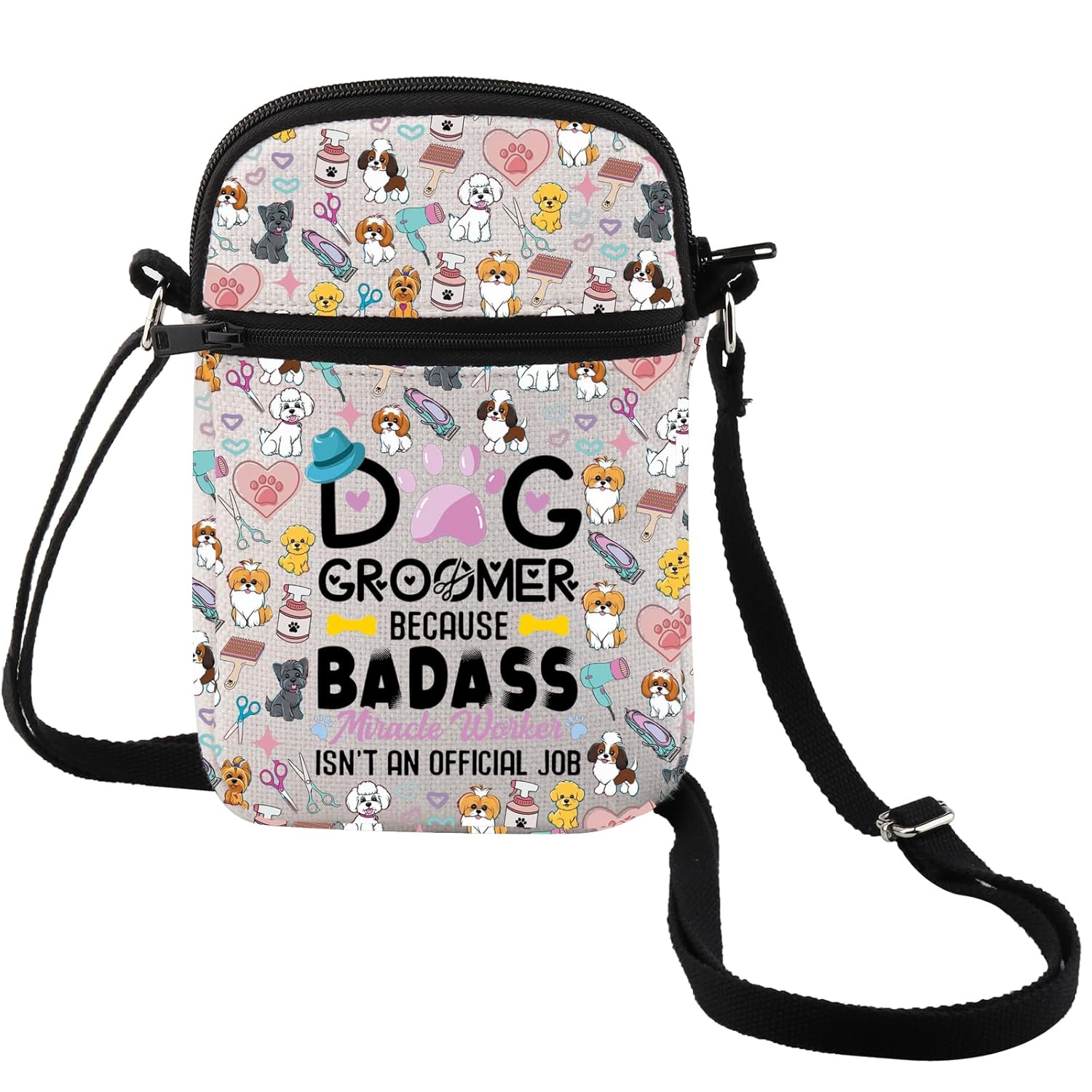 MEIKIUP Dog Groomer Crossbody Bag Dog Groomer Gifts Pet Groomer Thank You Gift Dog Lover Messenger Bag