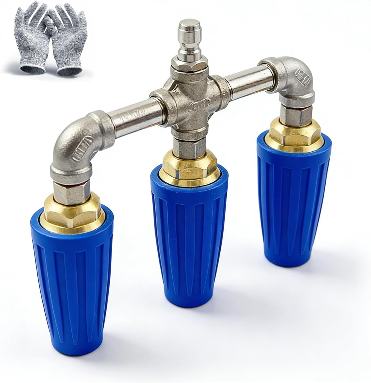 Triple Turbo Nozzle Pressure Washer, 3-in-1 Rotating Turbo Nozzle Tip, 4000 PSI Max, 1/4" Quick Connect, 4-6 GPM, High-Pressure Washer Turbo Nozzle for Driveways Patios Siding (Blue,Triple)