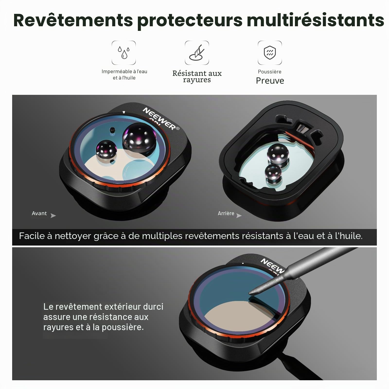 NEEWER Lot de 6 filtres ND&CPL à Clipser compatibles avec DJI Mini 4 Pro, filtres CPL et filtres à densité Neutre ND8 ND16 ND32 ND64 ND128 avec Cadre Ultra Fin en Verre HD Enduit Double Face