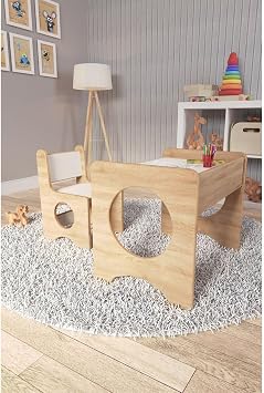Montessori Childrens Play & Activity & Study Table and Chair - Sonoma