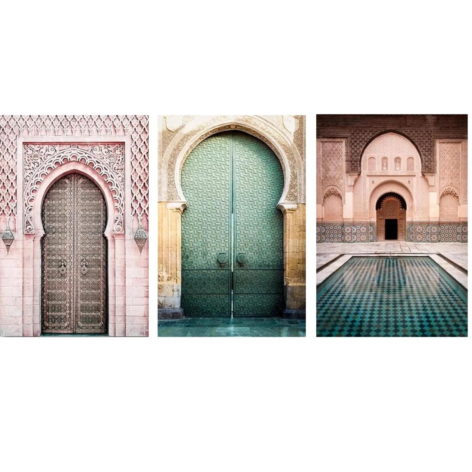 Art mural architecture de porte triptyque haut de gamme 60x80cm - 8