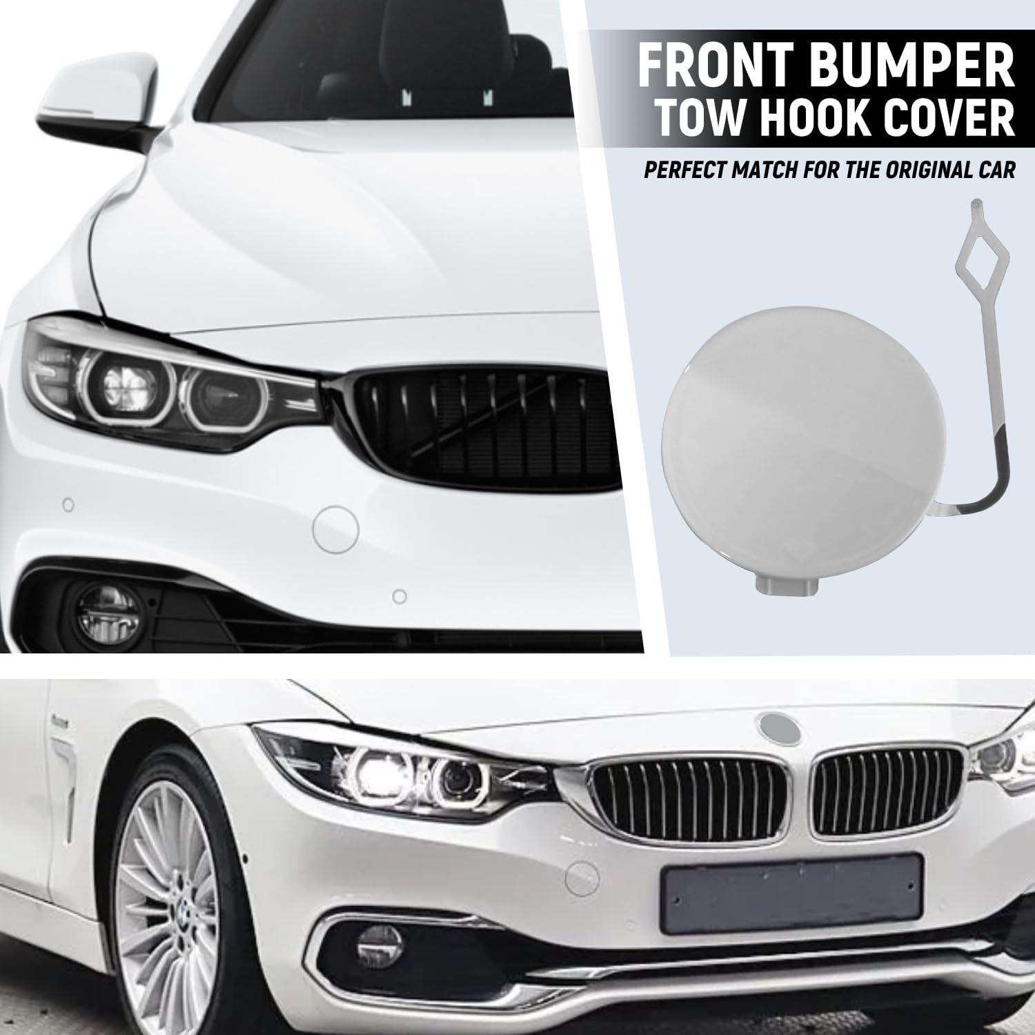 Front Bumper Hook Eye Towing Cap Cover for BMW 4 Series 2013-2019