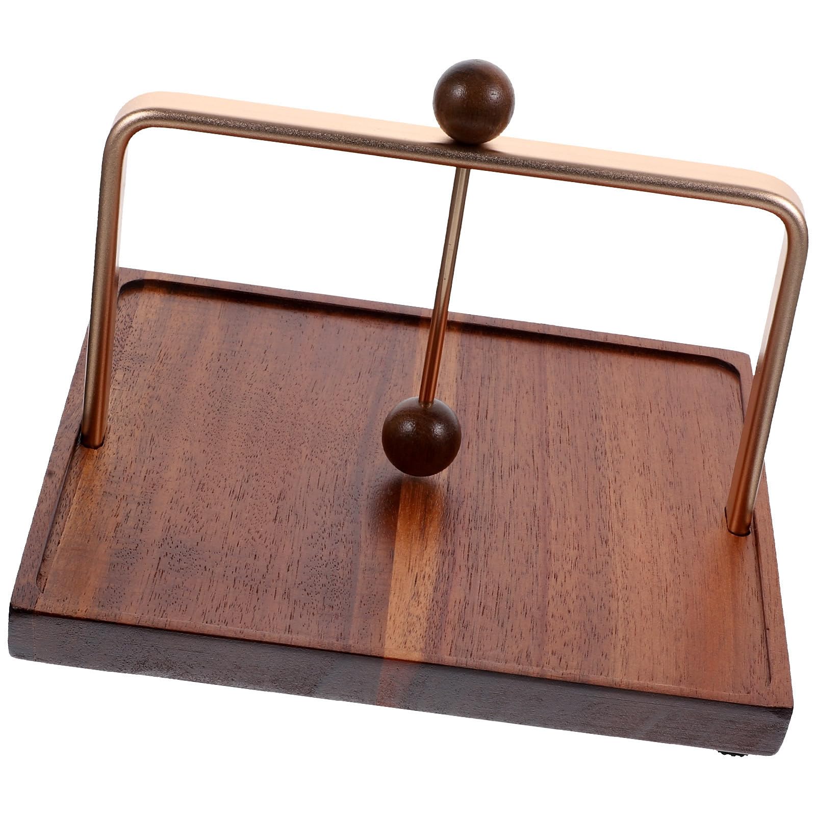 Servilletero de Madera y Hierro Diseño Cuadrado Bordes Lisos para Mesa Gran Capacidad Adecuado para Restaurantes y Decoración Elegante