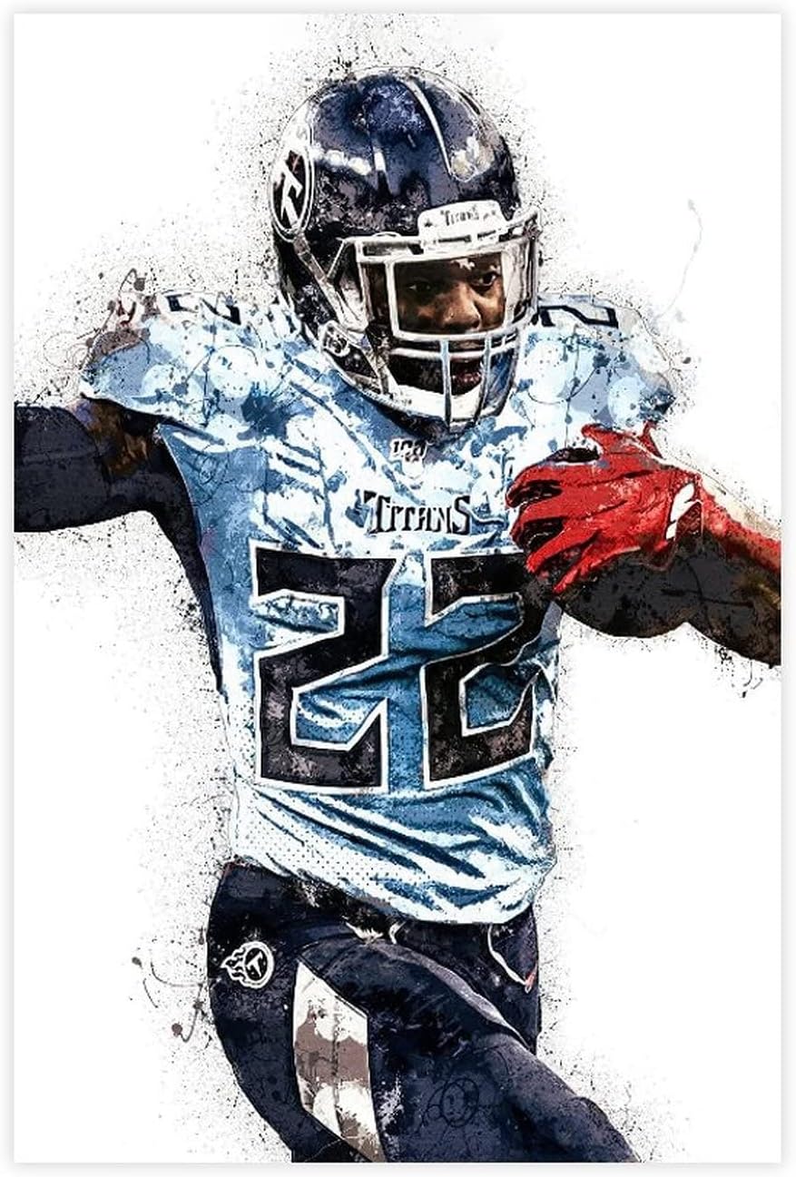 TUBALU Derrick Henry Poster Art 1 Canvas Wall Art Decor Paintings Picture for Home Living Room Decoration Unframe:16x24inch(40x60cm)