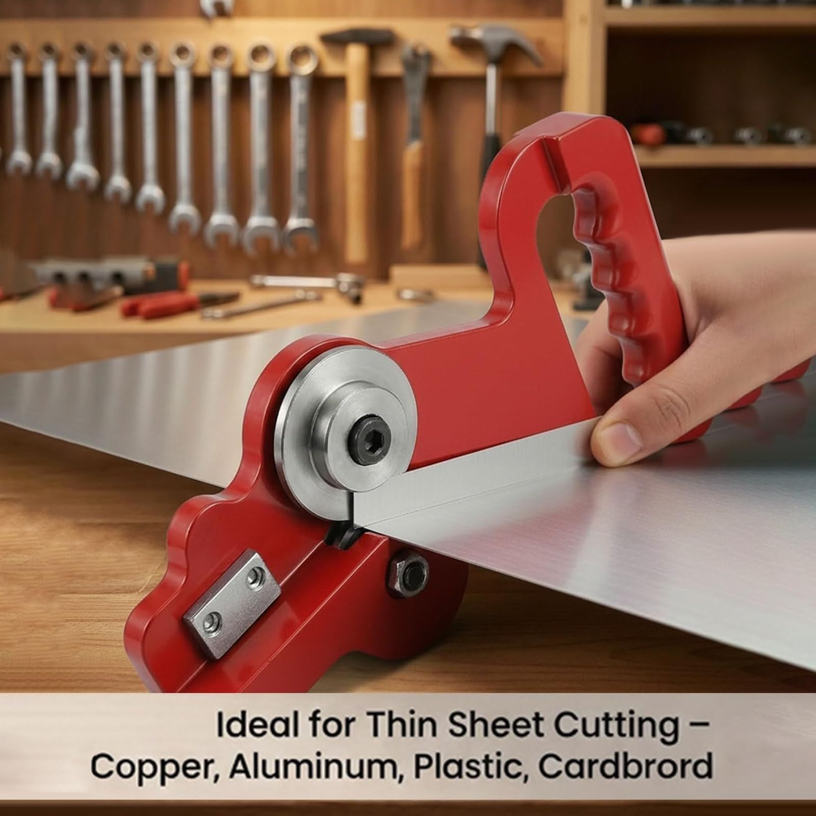 Cortador de Metálica | Cortador Manual Por Tracción Con Doble Rueda Para Uso Pesado - Cizallas Ajustables Para Corte De Metálica - para Aluminio Acero Hojalata Cartón