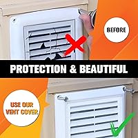 Vista 4 de Funmit Cubierta de ventilación acanalada de 4" para evitar anidación de aves para ventilación exterior de secador con 4 tornillos para fácil