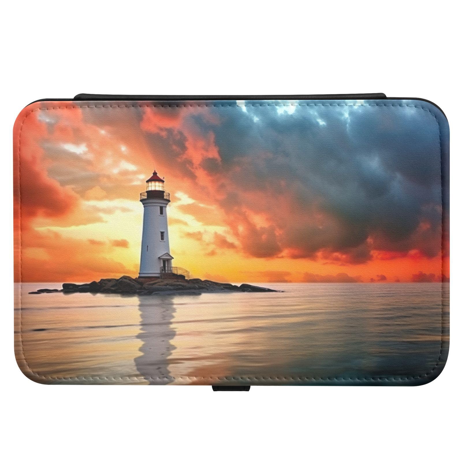 Haskirky Lighthouse Jewelry Box Portable PU Leather Travel Jewelry Organize for Women Jewelry Storage Display Holder for Ring, Necklace, Earring
