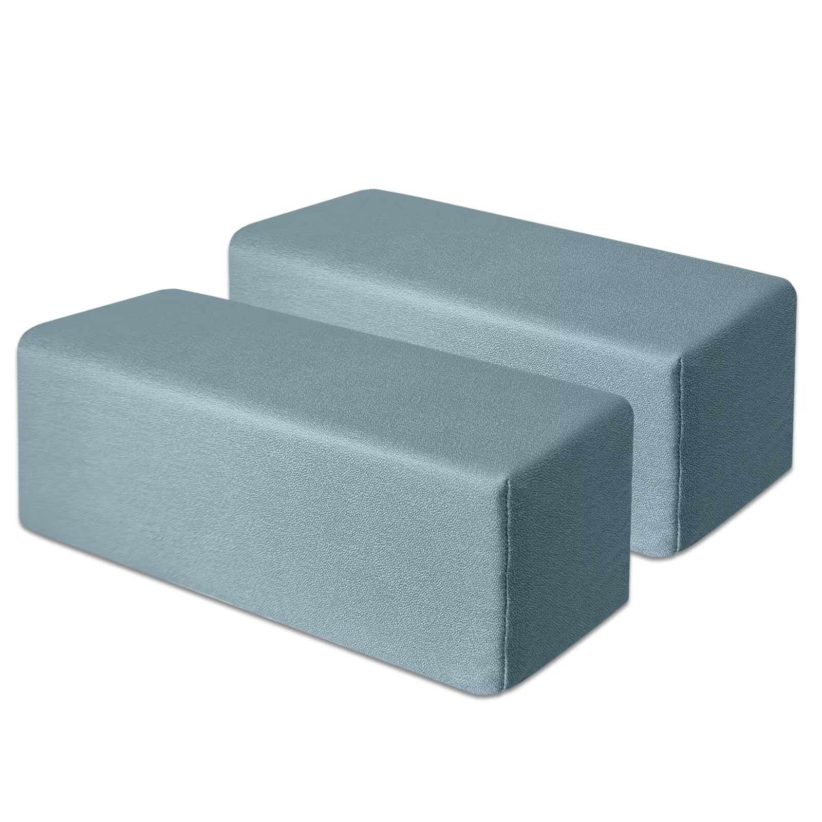 2 Pack Couch Arm Rest Pillow 6''x6''x20'' Faux Leatharie Armrest Cushion, High Density Foam Pillows, Removable & Washable Headboard Elbow Support for Armchair Sofa Bed, Blue