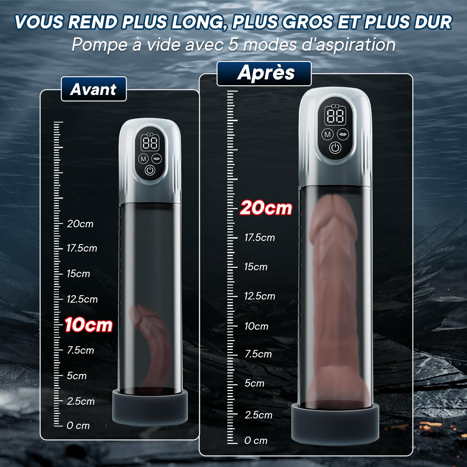 Pompe à Pénis Sextoyse Homme Sex Toys, Automatique avec 5 d'Aspiration Masturbateurs Masculins, Sex Toyspour Pour Homme Masturbateur avec Sextoy Pompe à Vide Extender Vaginette Silicone