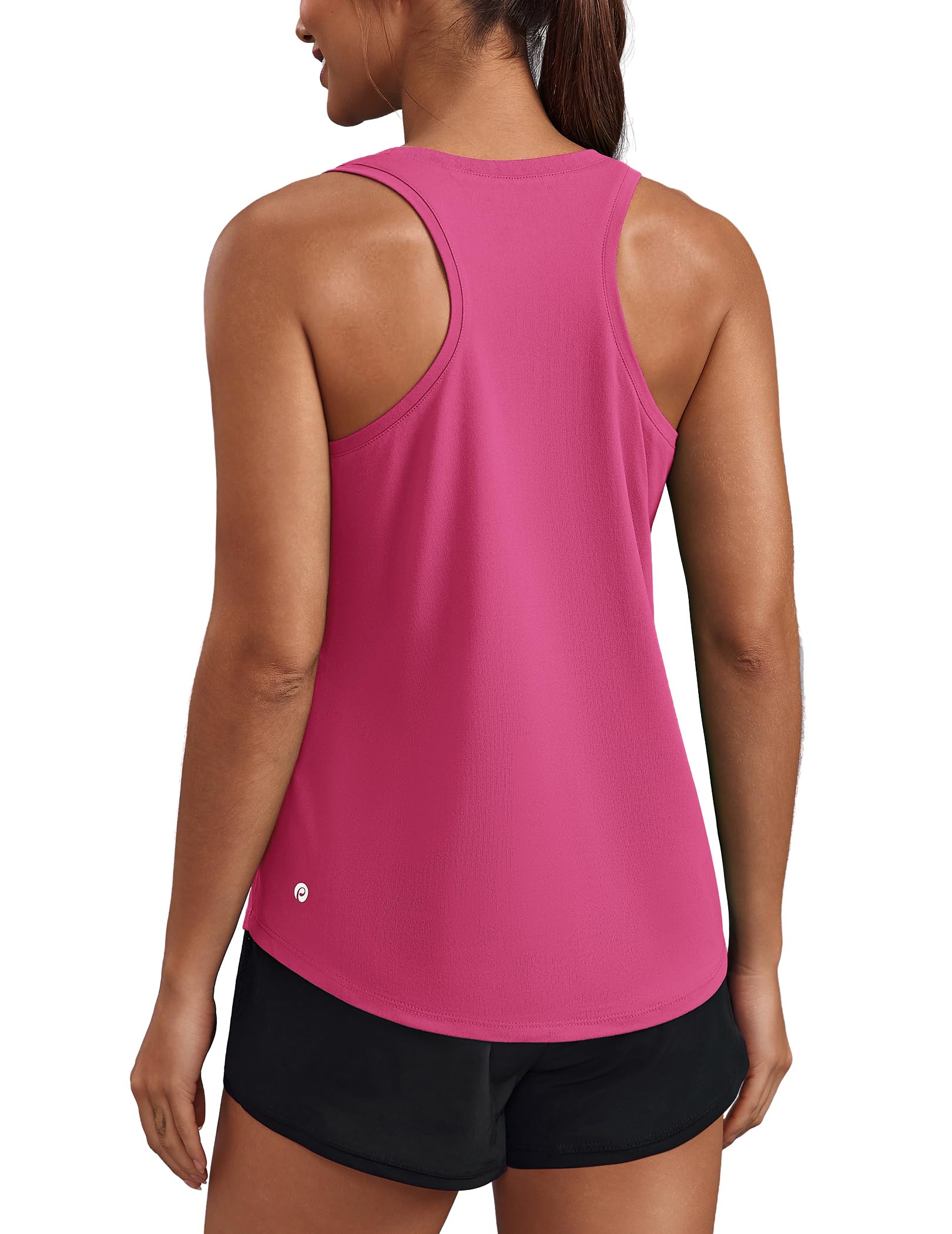 PINSPARK Soft Racerback Tank Tops for Women UPF 50+ Quick Dry Workout Tops | Moisture Wicking, Lightweight, 4-way Stretch, Loose Fit, Athletic Exercise Muscle Tank for Sprots, Tennis Hiking Pickleball