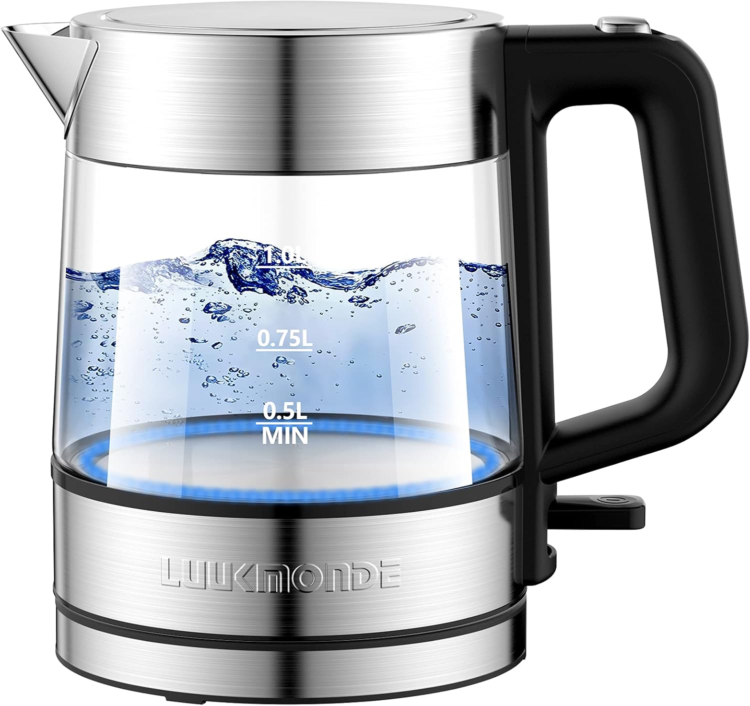 LUUKMONDE 2400W Electric Kettle, 1 L Glass Electric Tea Kettle Light