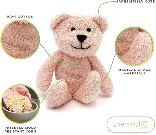 Miniatura 2 de Thermal-Aid Zoo Mini (Bella The Pink Bear) Resistente al moho Paquete de frío y calor lavable para niños Almohadilla de calefacción