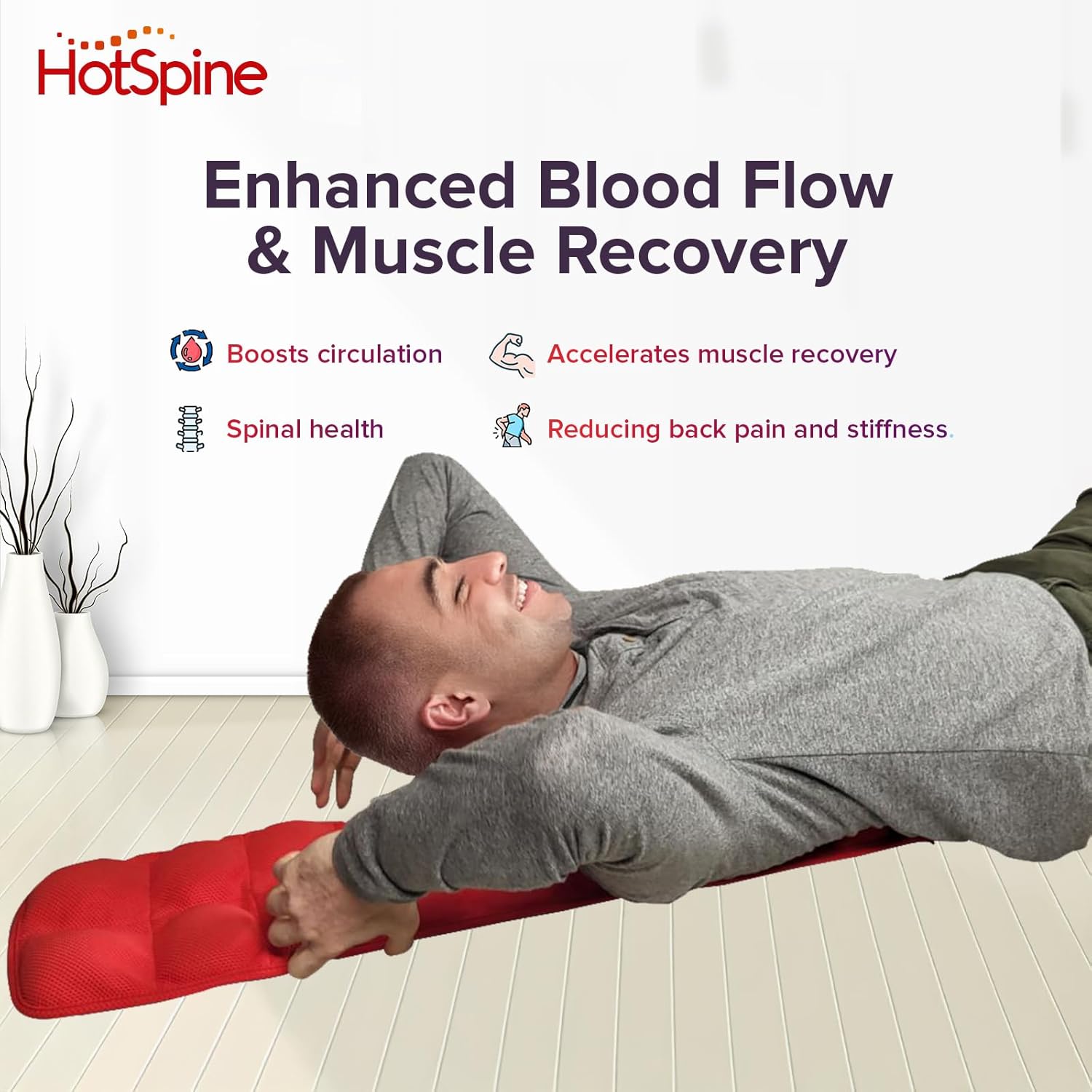 Microwavable Heated Acupressure Back Stretcher by Hot Spine - Full Back and Neck Decompression, Spine Alignment, and Deep Tissue Therapy with 24 Heated Massage Sections for Ultimate Back Pain Relief - Image 8