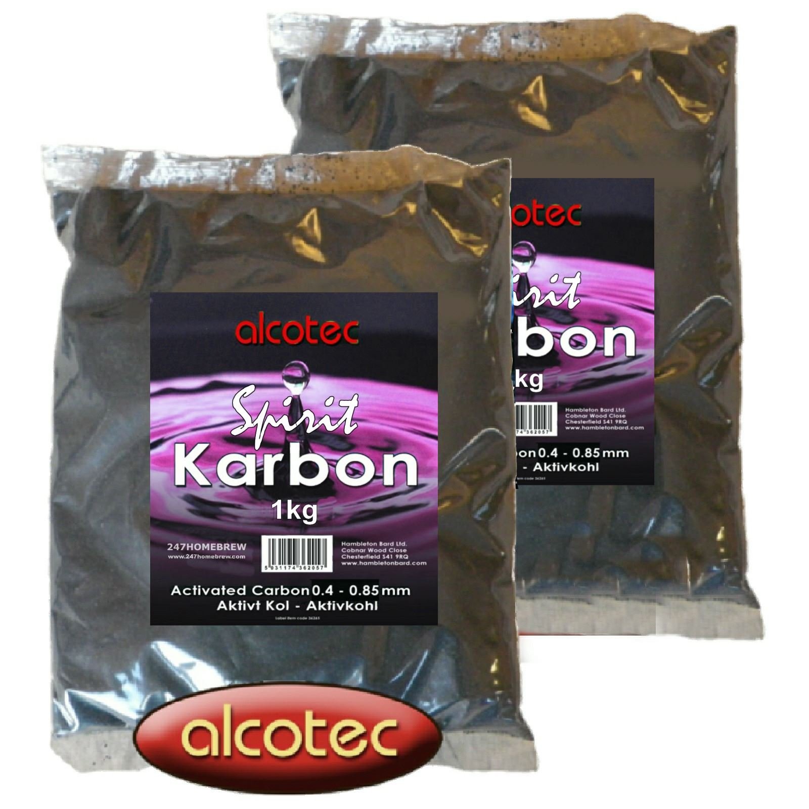 2X Alcotec Spirit Karbon Activated Carbon 1kg (2kg) Purify Homebrew Distilling