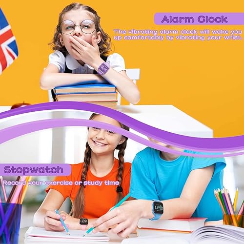 Miniatura 4 de Reloj LED multifunción para niños, reloj digital, reloj podómetro sin Bluetooth, cronómetro, reloj despertador, calorías para mujeres, niños, niñas