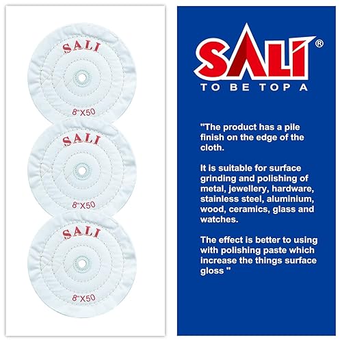 Miniatura 3 de SALI Paquete de 3 ruedas de pulido para molinillo de banco, rueda de pulido de algodón blanco (50 capas) para pulidora de búfer, almohadilla de