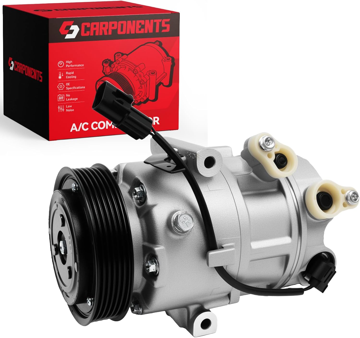 AC Compressor with Clutch for Elantra 2014-2017 1.8L 2.0L, Forte Forte Koup Forte5 2014-2016, Soul 2014-2019, Air Condition Compressor for 198383, 97701A5800, 197383