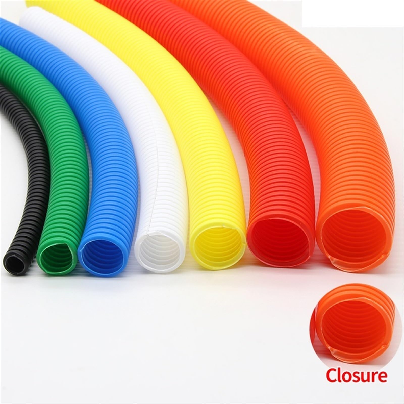 Guaina per Cavi Elettrici 1/5/10 M PP Isolato Tubo Corrugato Filo Tubo Filettatura Tubo di Plastica Tubo Corrugato Manicotto Protettivo 7.5mm-34.5mm(Black Closure,AD 25 X ID 20MM_10 Meters)