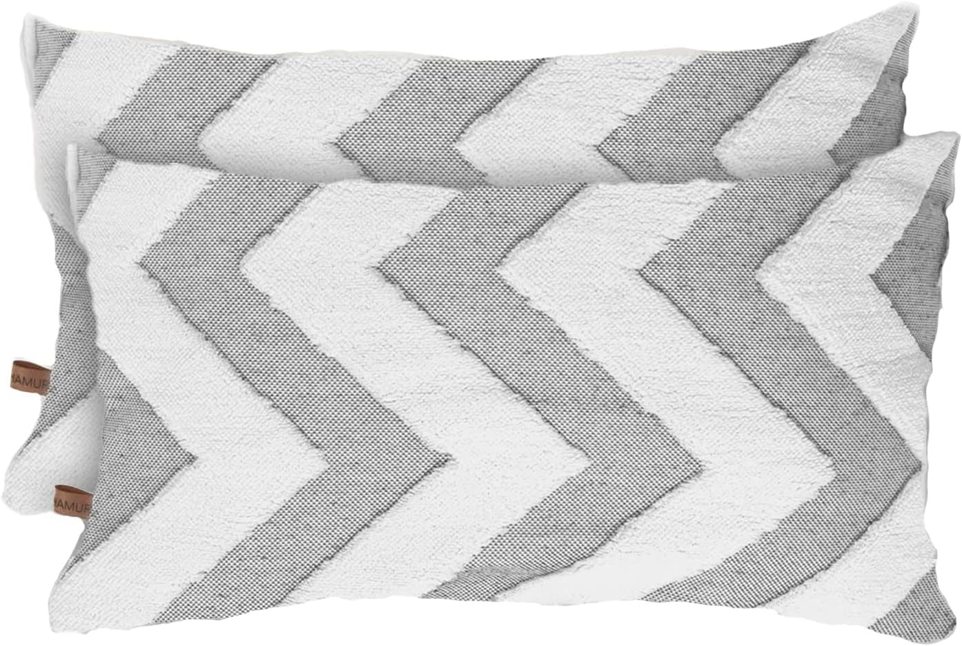 Encasa Set di 2 federe per cuscini in cotone I 18x18 in (45x45 cm