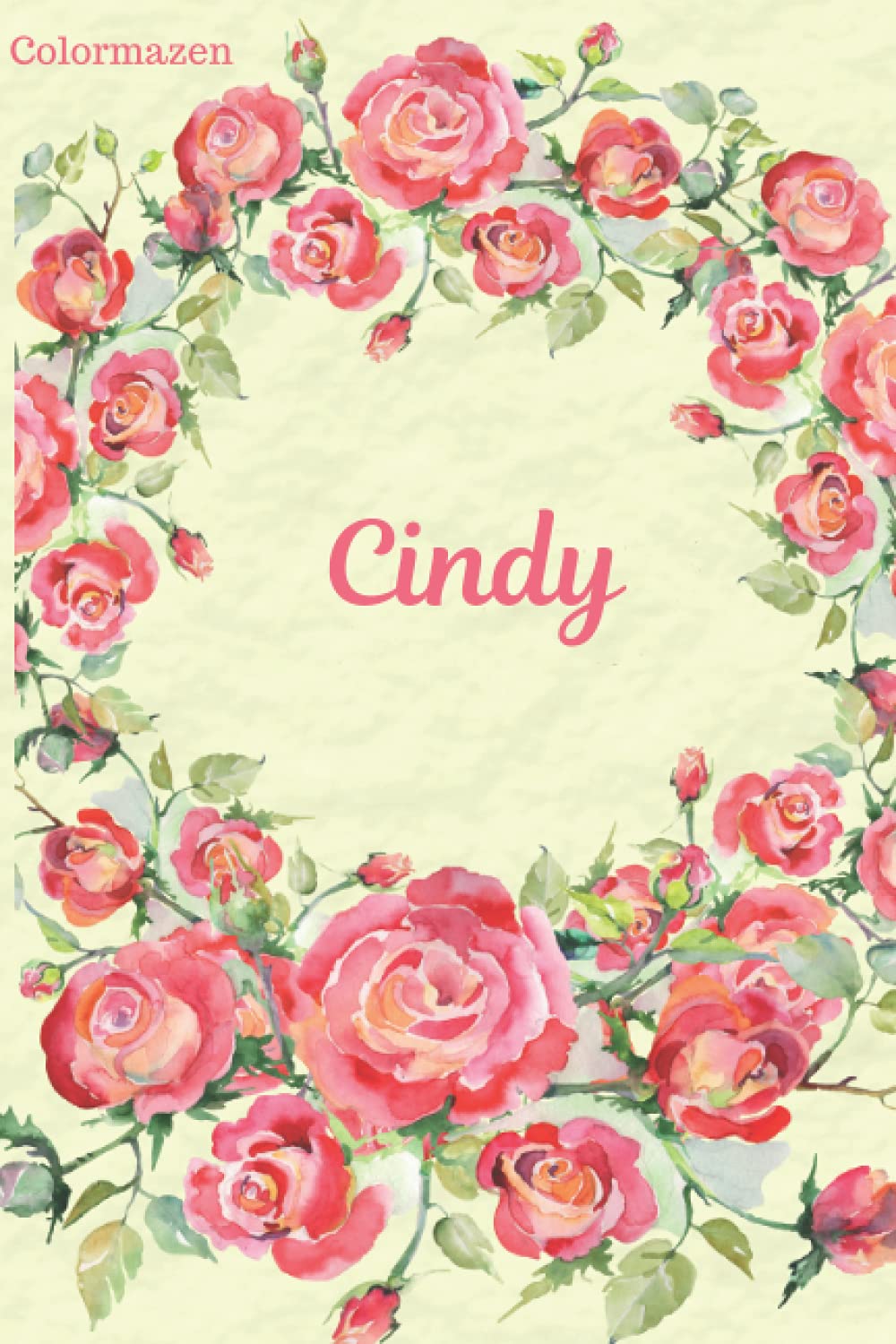 Cindy: Red Rose Personalised Notebook (Small)