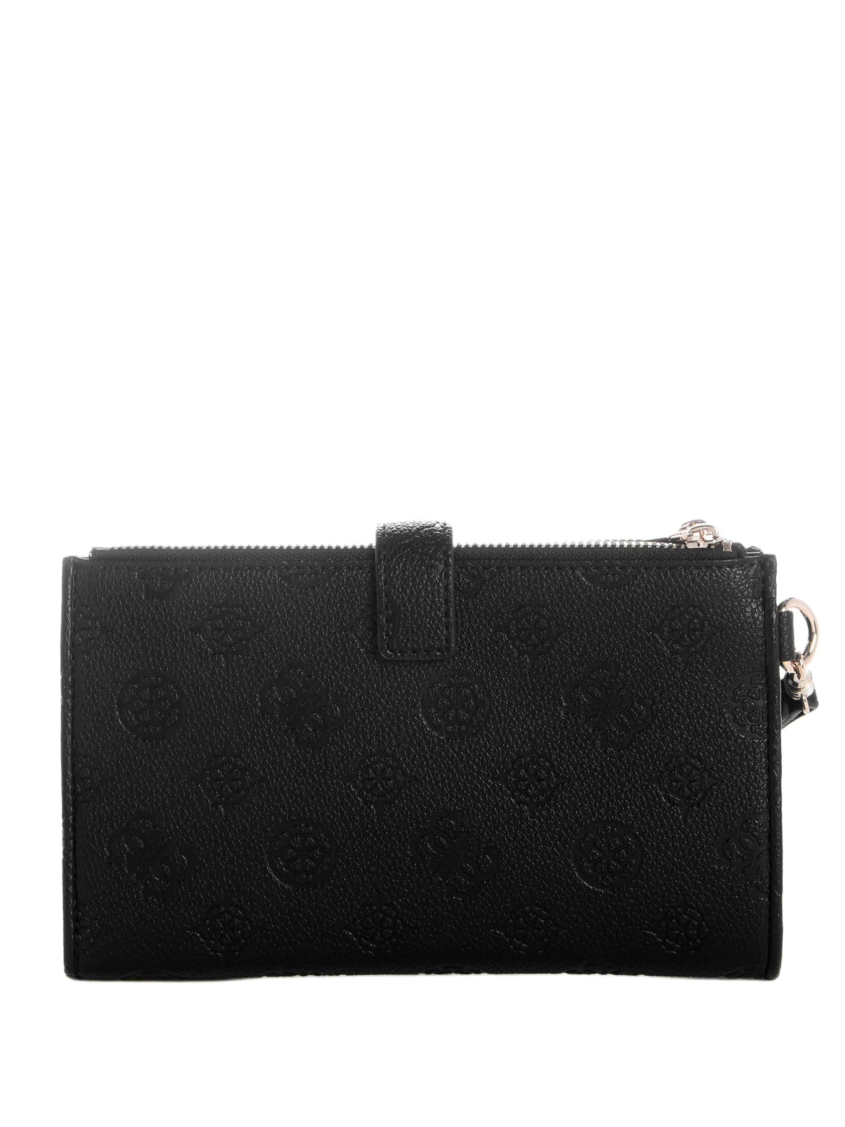 GUESS portafoglio Anise SLG Double Zip Organizer Black Logo nero