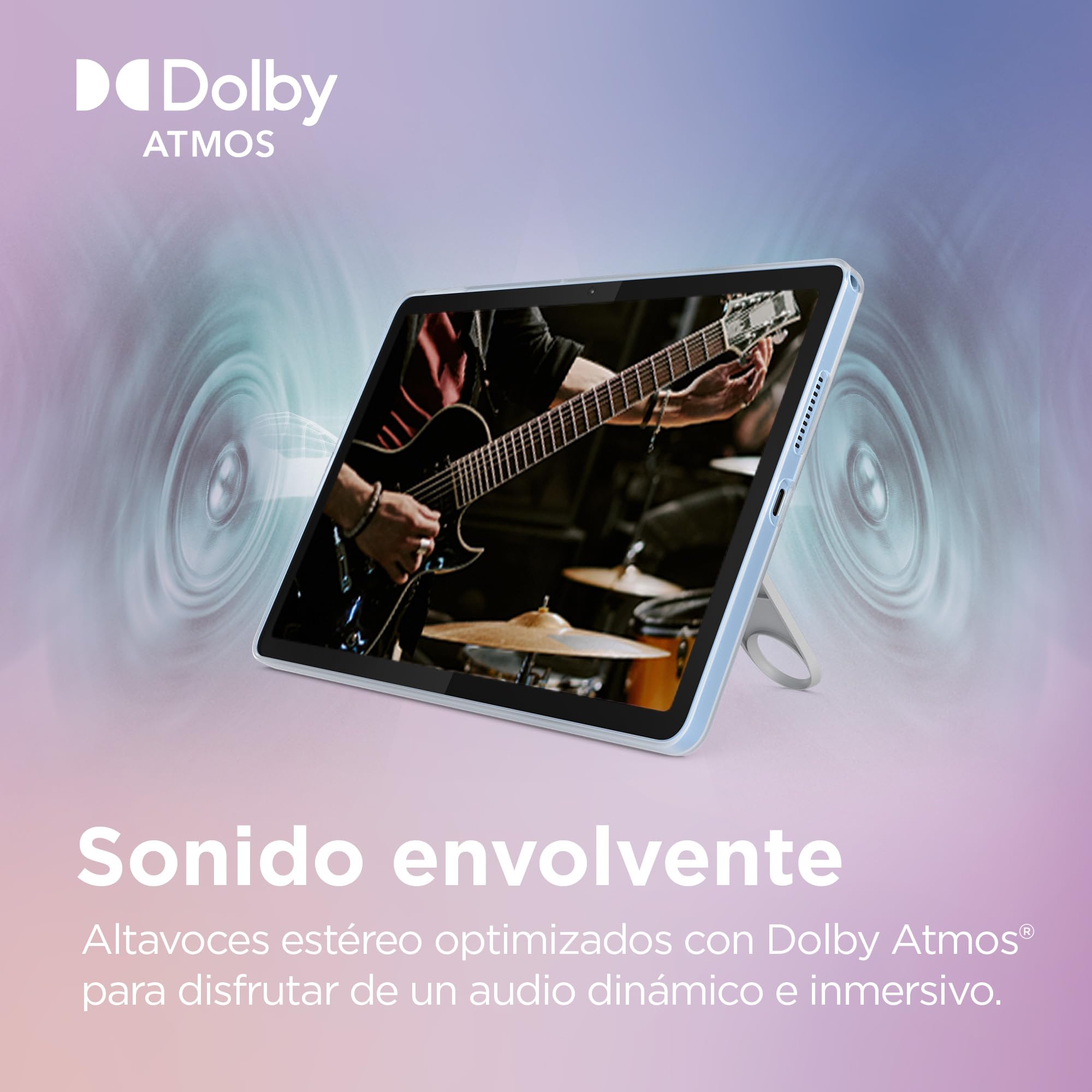 Lenovo Tab – Tablet 10.1" WUXGA (MediaTek Helio G85, 4 GB RAM, 128 GB, 60 Hz, 2 Altavoces, Wi-Fi 5, Bluetooth 5.3, Android 14) Color Azul Polar – Incluye Case Transparente con Soporte Incorporado — view 9