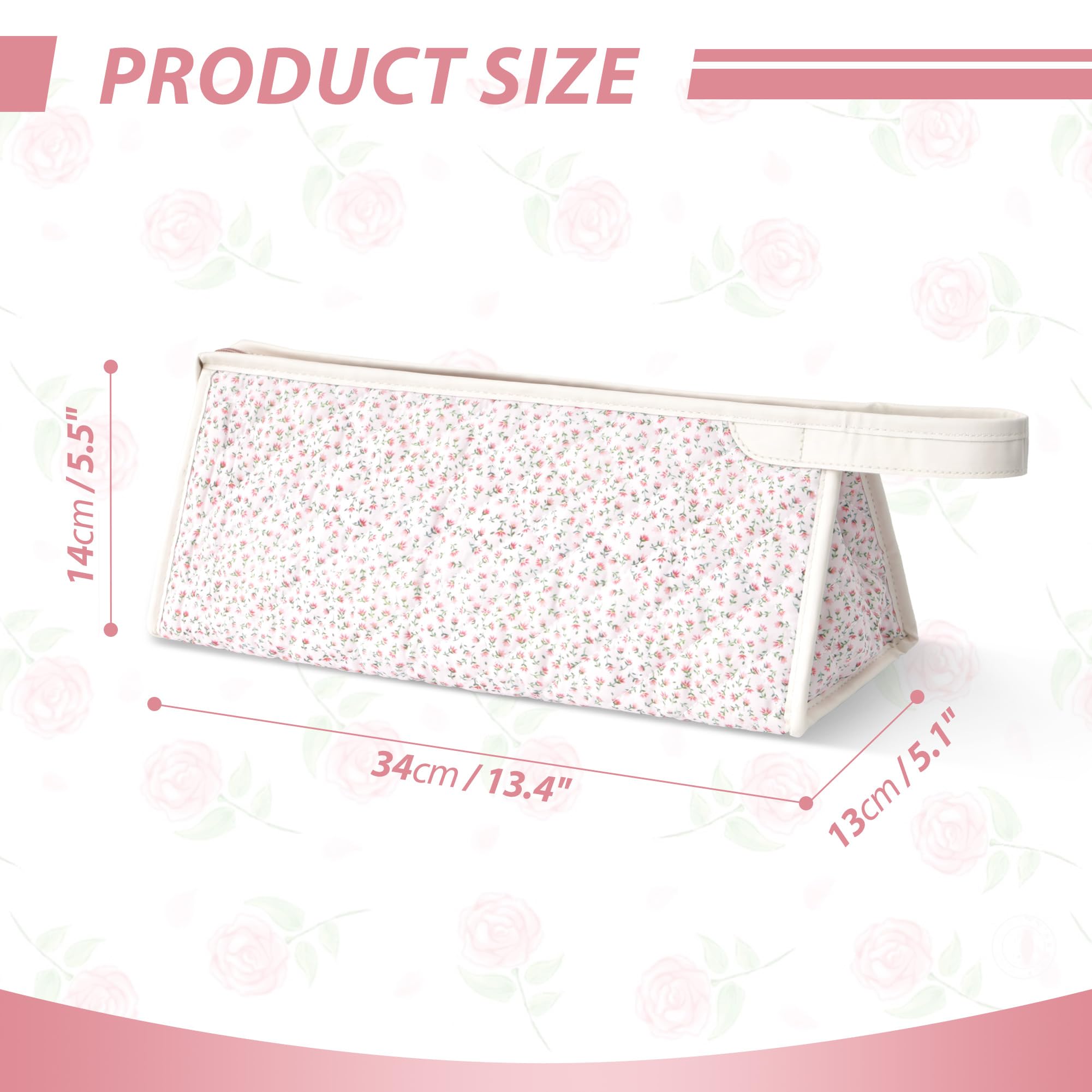 Bolsa de Almacenamiento para Secador de Pelo, Compatible con Airwrap Styler y Supersonic, Funda de Viaje para Shark Flexstyle y Accesorios, Estuche de Transporte para Rizador (Flor Rosa)