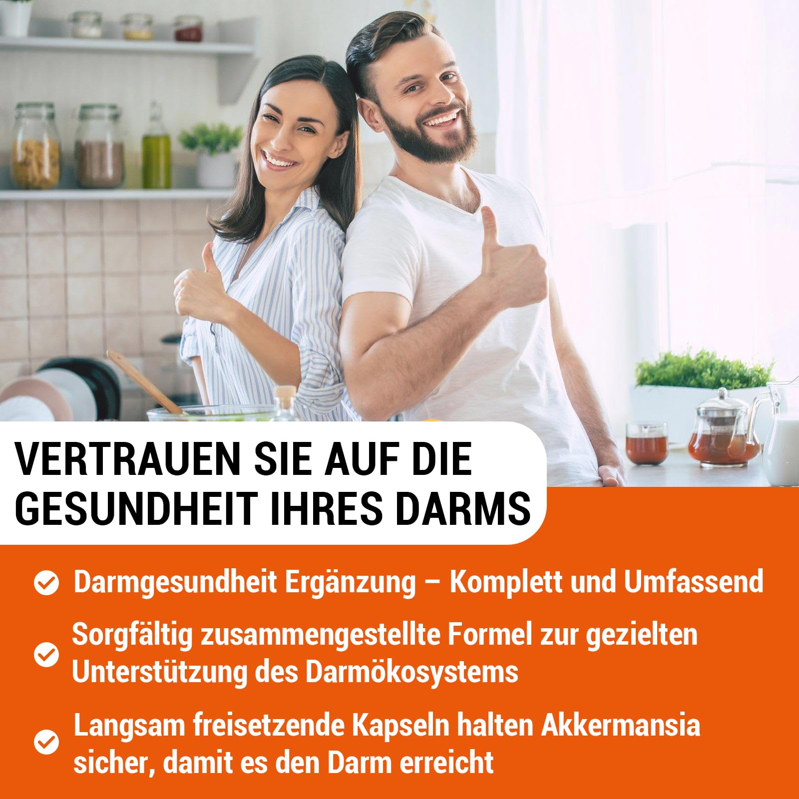 Akkermansia Muciniphila 30 Billones AFU | Con Almidón Resistente | Sin OGM y Sin Gluten para Mujeres y Hombres | 240 Cápsulas