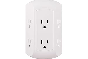 Pro 6-Outlet Wall Tap Power Strip Extender with Side-Access Outlets