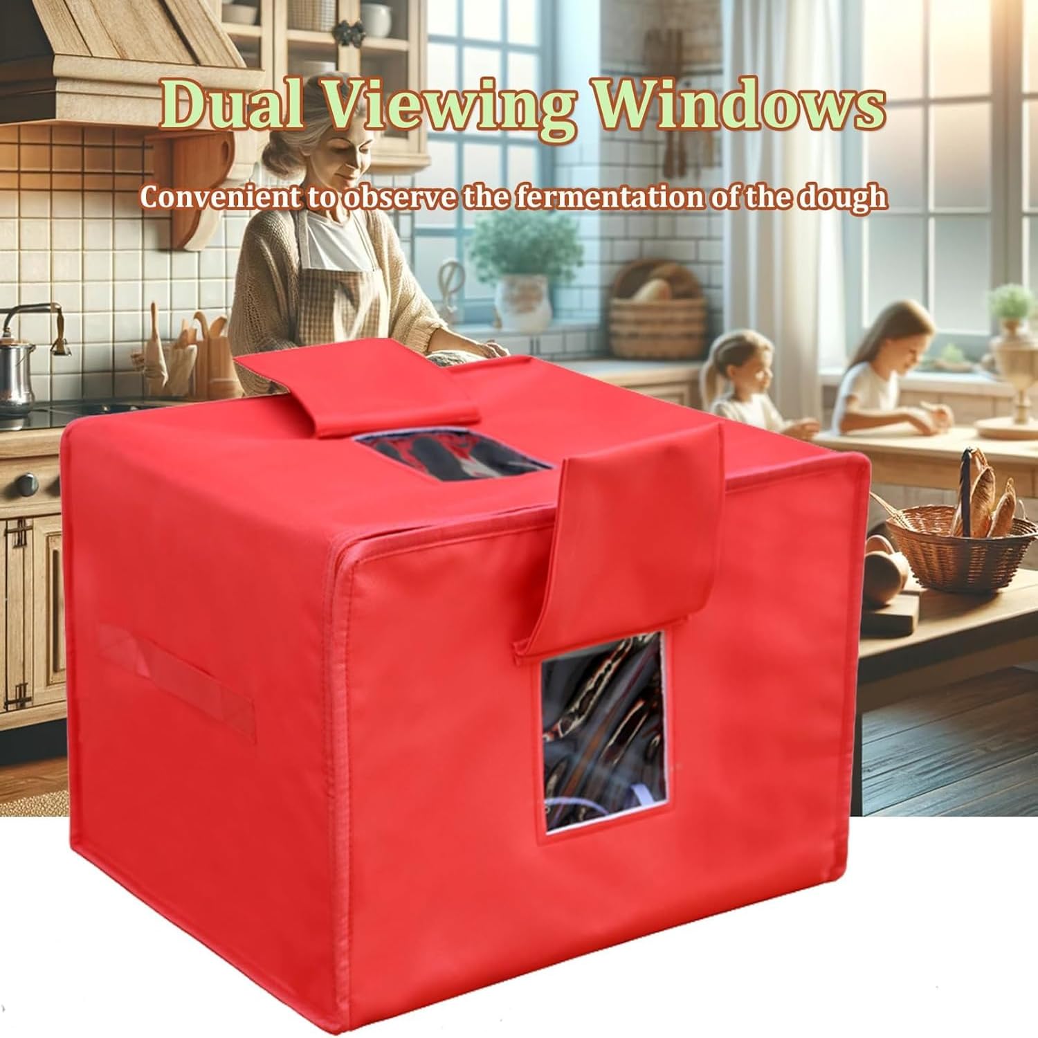 Boîte de fermentation de pain, armoire de fermentation de pâte pliante avec chauffage, double fenêtre, minuterie de 1 à 24 heures, support amovible, étuve de pâte pour pain, yaourt, vin de riz XXL