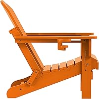 Vista 10 de SERWALL - Silla plegable Adirondack para patio, jardín, exterior, resistente a la intemperie, sillas para hoguera, color naranja