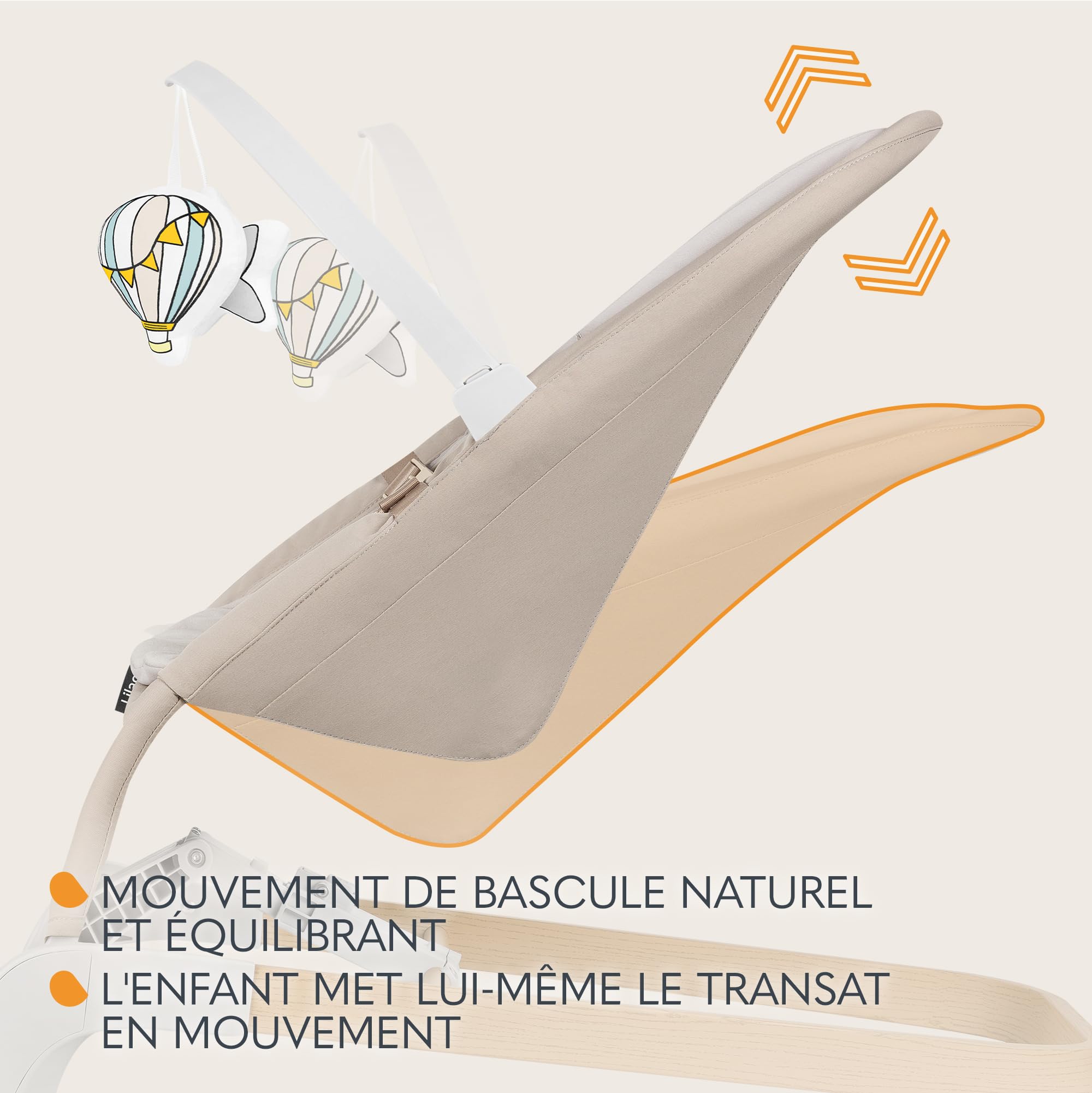 Transat enfant et balancelle LIONELO LILAC pour les bébés jusqu'à 9 kg de 0 à 6 mois, balancelle 2 en 1, 2 jouets, réglage d'inclinaison, harnais à 3 points, léger 3,2 kg, se plie à plat