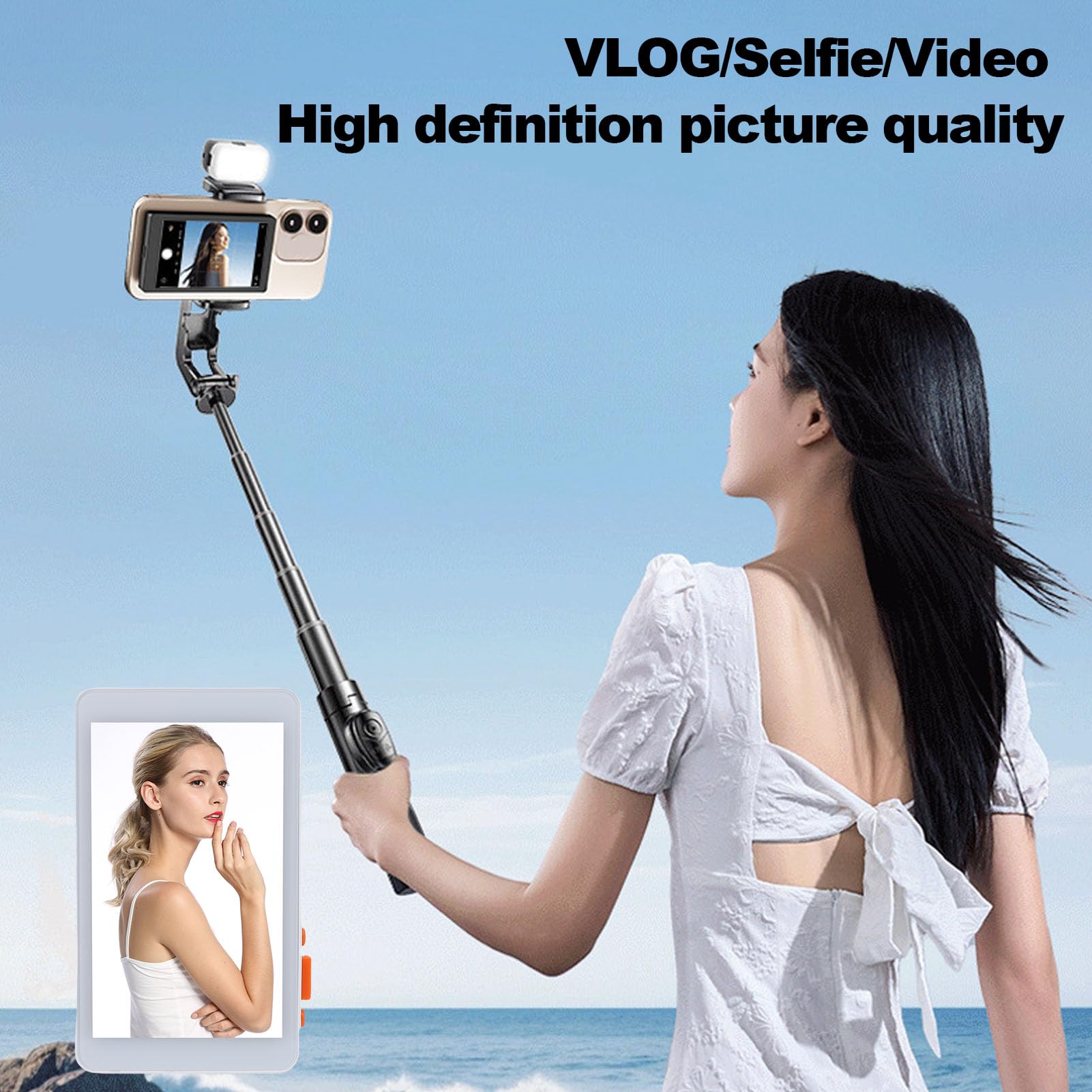 Ejoyous Phone Vlog Selfie Screen, 4.02in 1800mAh Wireless Rear Camera