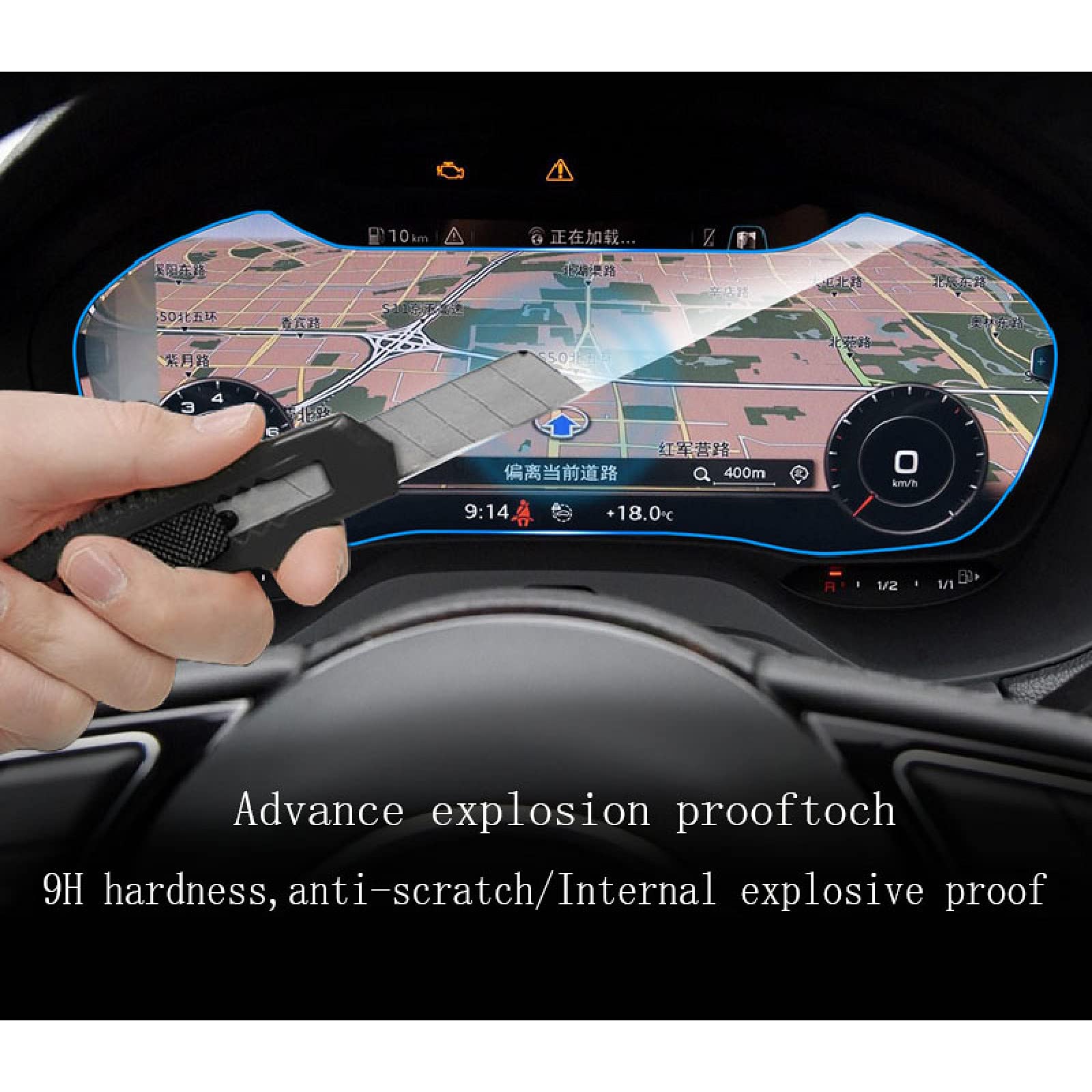 per Audi Q2 SQ2 2016-2020, Interni automobilistici Pannello Strumenti Membrana Schermo LCD Pellicola Protettiva in Vetro temperato AntiGraffio